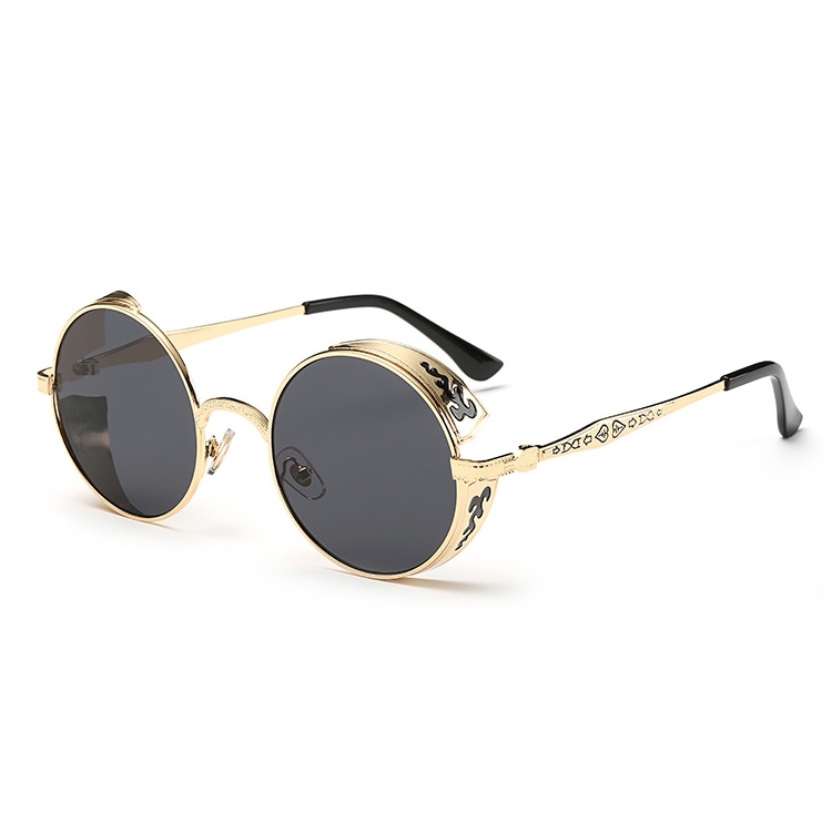 

Retro Carved Round Sunglasses