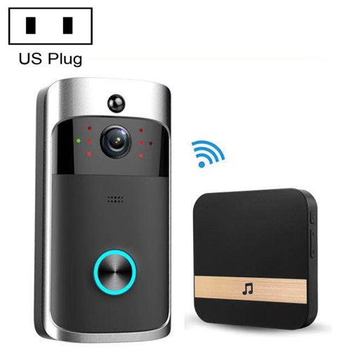 

M3 720P Smart WIFI Ultra Low Power Video Visual Doorbell With Ding Dong Version, US Plug(Black)
