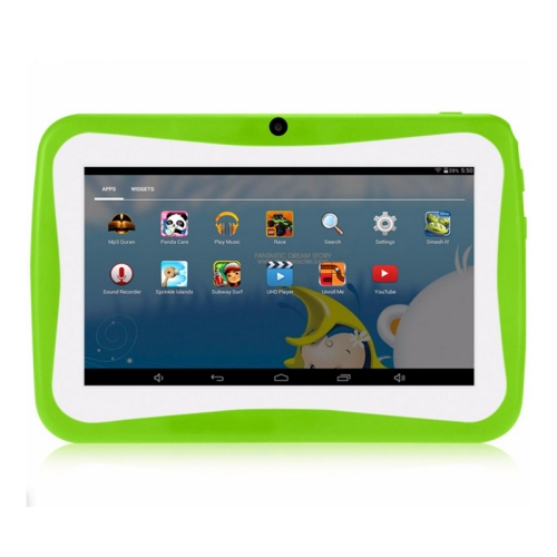 

768 Kids Education Tablet PC, 7.0 inch, 1GB+8GB, Android 4.4 Allwinner A33 Quad Core Cortex A7, Support WiFi / TF Card / G-sensor, with Holder Silicone Case(Green)