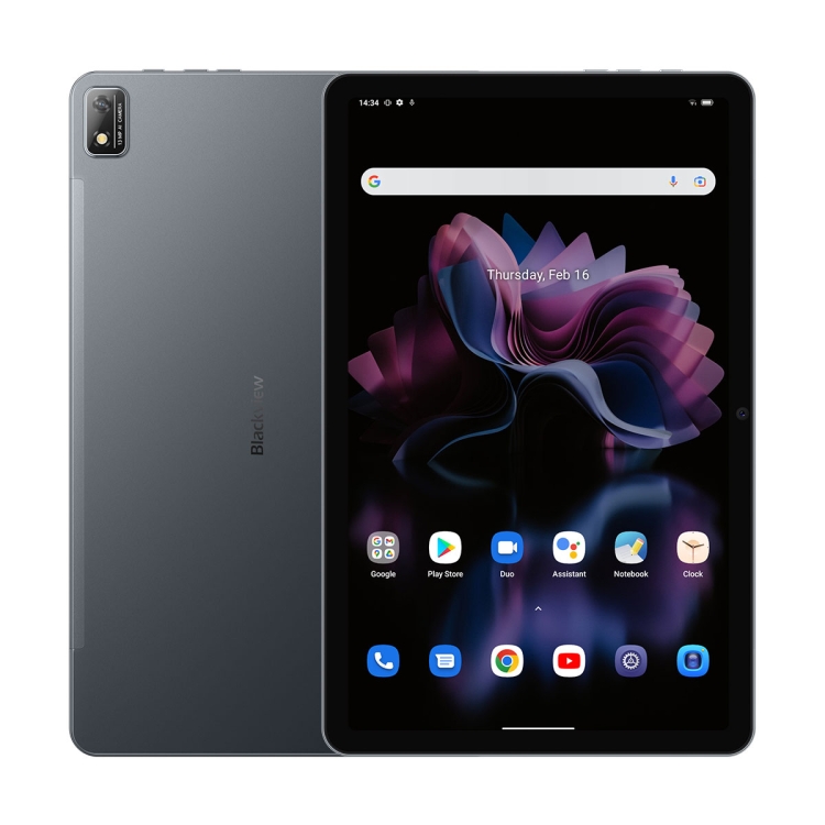

[HK Warehouse] Blackview Tab 16, 11 inch, 8GB+256GB, Android 12 Unisoc T616 Octa Core 1.8GHz, Support Dual SIM & WiFi & BT, Network: 4G, Global Version with Google Play, EU Plug(Grey)
