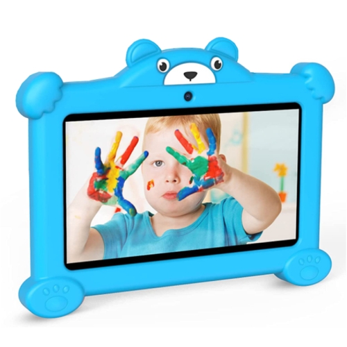 Tablet PC per bambini Pritom K7 Pro Panda, 7,0 pollici, 2 GB + 32 GB, CPU Quad Core Android 11 Allwinner A100, supporto WiFi 2.4G e WiFi 6, versione globale con Google Play, spina americana (blu)