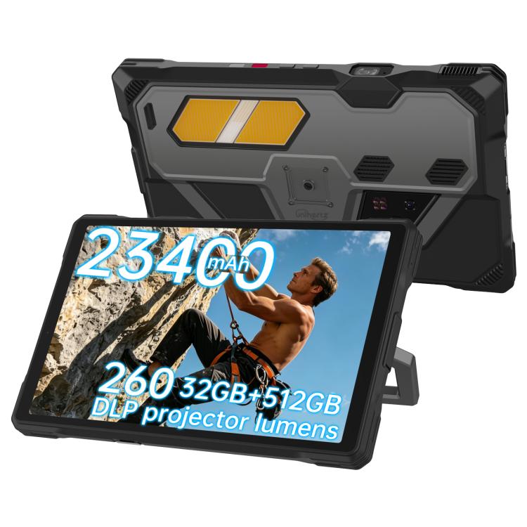 [HK Warehouse] Unihertz 8849 Tank Pad Ultra Rugged Tablet PC & Projector, 16GB+512GB, 10.95 inch Android 15 Dimensity 8200 Octa Core 5G Network, EU Plug (Black)