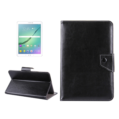 

10 inch Tablets Leather Case Crazy Horse Texture Protective Case Shell with Holder for Asus ZenPad 10 Z300C, Huawei MediaPad M2 10.0-A01W, Cube IWORK10(Black)