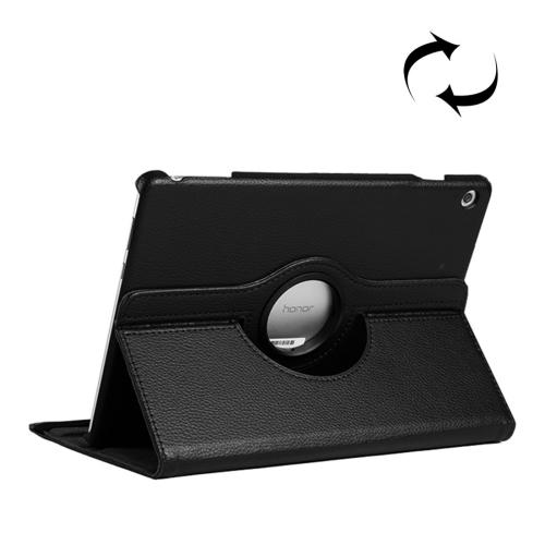 

Litchi Texture Horizontal Flip 360 Degrees Rotation Leather Case for Huawei MediaPad T5 10.1, with Holder (Black)