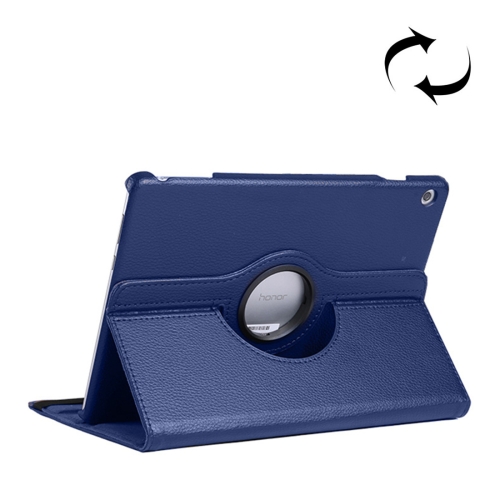 

Litchi Texture Horizontal Flip 360 Degrees Rotation Leather Case for Huawei MediaPad T5 10.1, with Holder (Dark Blue)