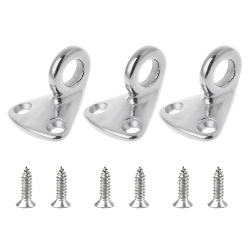 

3 PCS 316 Stainless Steel Yacht Fender Hook Ring Coat Hook with 2 x 3.9x13 Screws