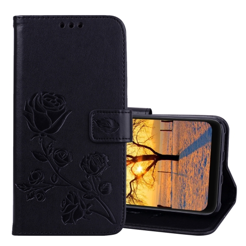 

Rose Embossed Horizontal Flip PU Leather Case for Xiaomi Pocophone F1 , with Holder & Card Slots & Wallet(Black)