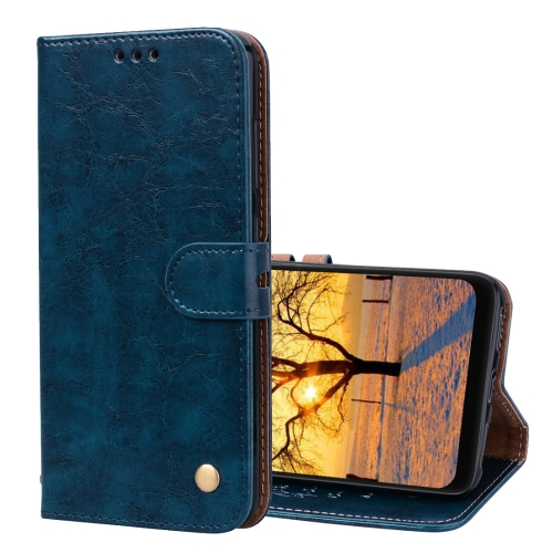 

Business Style Oil Wax Texture Horizontal Flip Leather Case for Xiaomi Pocophone F1 , with Holder & Card Slots & Wallet (Blue)