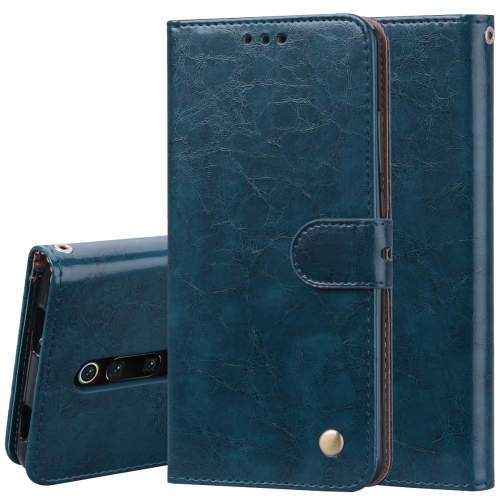

Business Style Oil Wax Texture Horizontal Flip Leather Case for Xiaomi Redmi K20 / K20 Pro, with Holder & Card Slots & Wallet (Blue)
