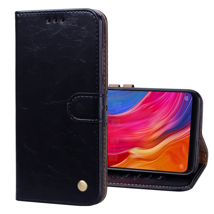 

Business Style Oil Wax Texture Horizontal Flip Leather Case for Xiaomi Mi 8, with Holder & Card Slots & Wallet (Black)