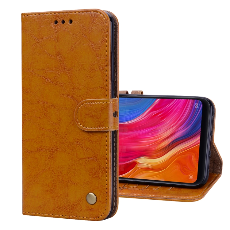 

Business Style Oil Wax Texture Horizontal Flip Leather Case for Xiaomi Mi 8, with Holder & Card Slots & Wallet (Brown)