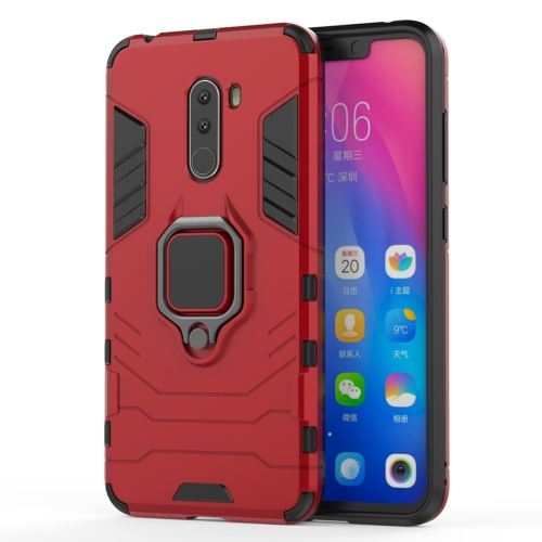 

PC + TPU Shockproof Protective Case with Magnetic Ring Holder for Xiaomi Pocophone F1(Red)