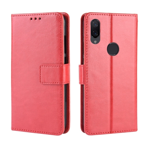 

Crazy Horse Texture Horizontal Flip Leather Case for Xiaomi Redmi Note 7, with Holder & Card Slots & Wallet & Lanyard (Red)