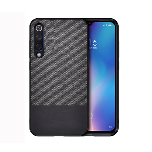 

Shockproof Splicing PU + Cloth Protective Case for Xiaomi Mi 9(Black)