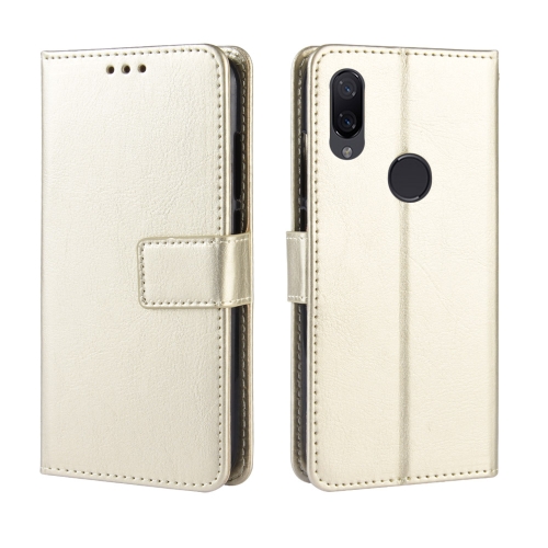 

Retro Crazy Horse Texture Horizontal Flip Leather Case for Xiaomi Redmi 7, with Holder & Card Slots & Photo Frame (Gold)