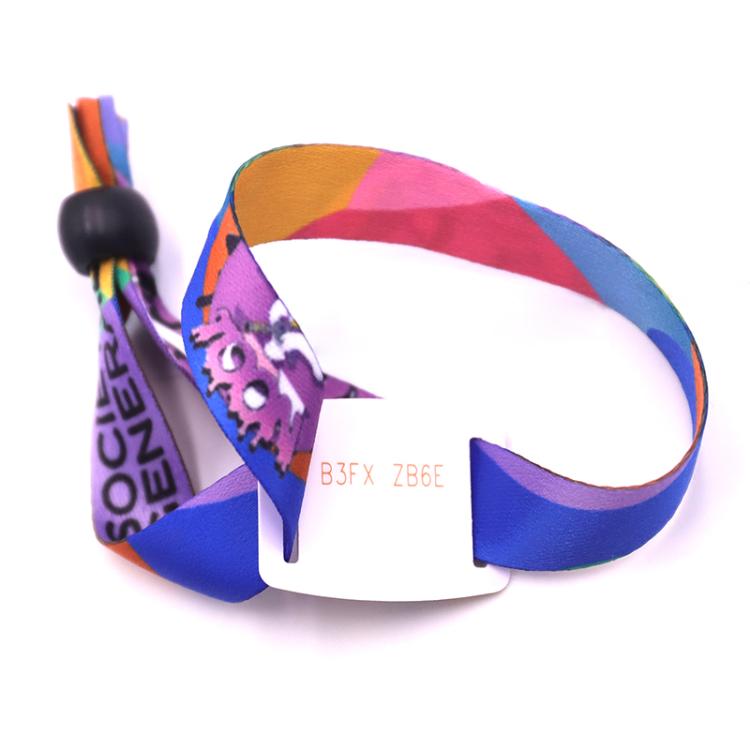 

Disposable IC Card QR Code NFC Woven Double-sided Thermal Transfer RFID Wristband
