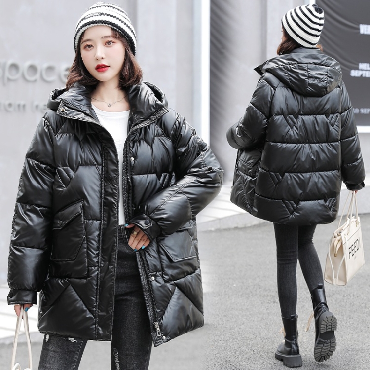 

Glossy Thickening Down Padded Jacket (Color:Black Size:XXL)