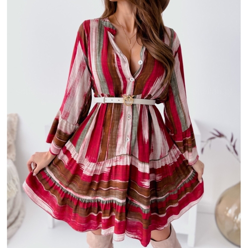 

Long Sleeve Dress (Color:Red Size:XXL)