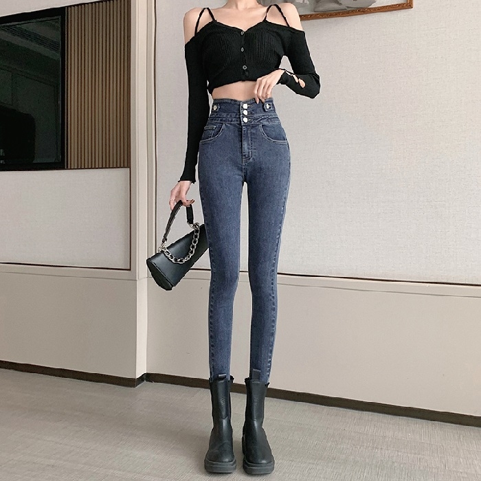 High Waist Slim Skinny Jeans (Color 