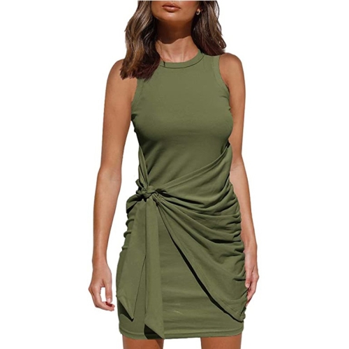 army green sleeveless dress