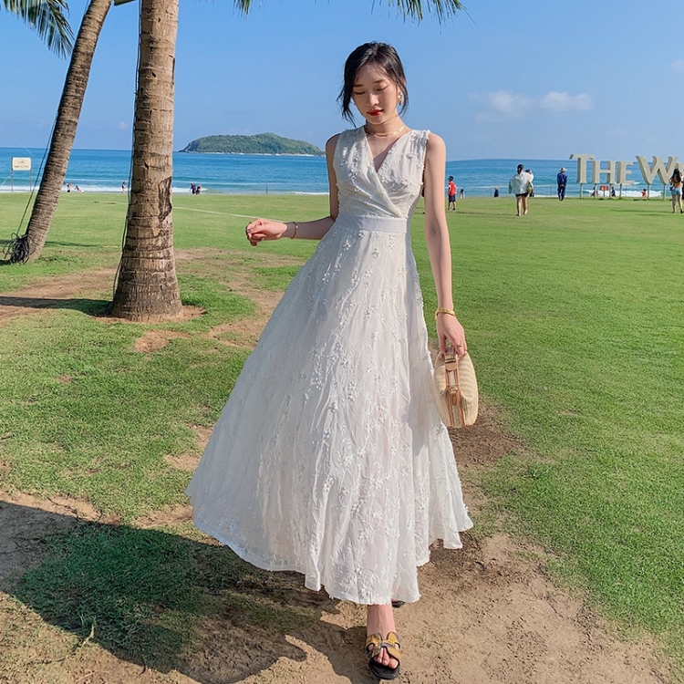 

Backless Beach Long Dress (Color:White Size:S)