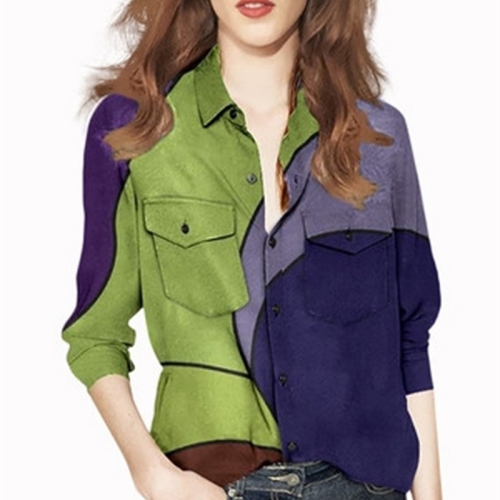 

Ladies Fashion Shirt (Color:As Show Size:XXL)