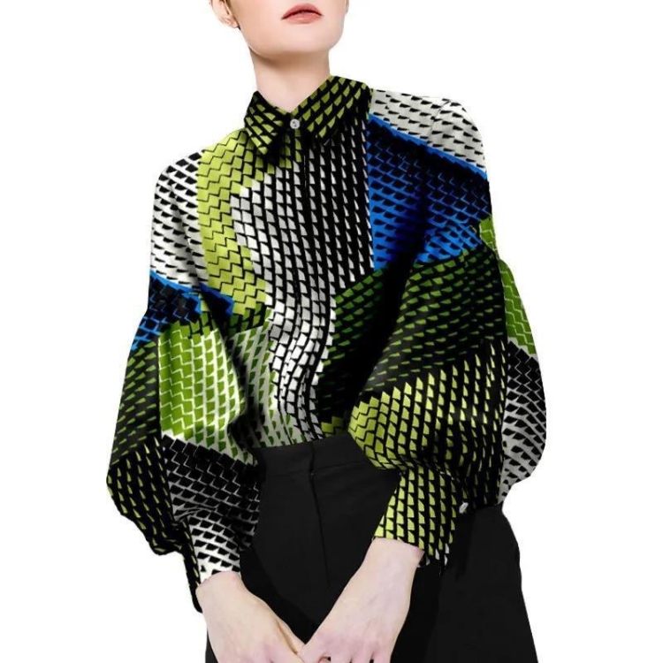 

Ladies Fashion Lantern Sleeve Shirt (Color:As Show Size:XXL)