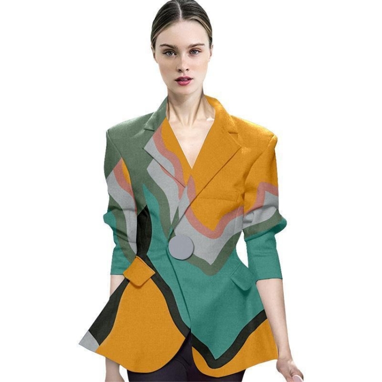 

Women Printed Blazer (Color:As Show Size:S)