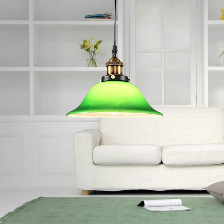

YWXLight LED Industrial Edison Vintage Style Hanging lamp Green Emerald Glass Pendant Light with E27 Bulb (Warm White)