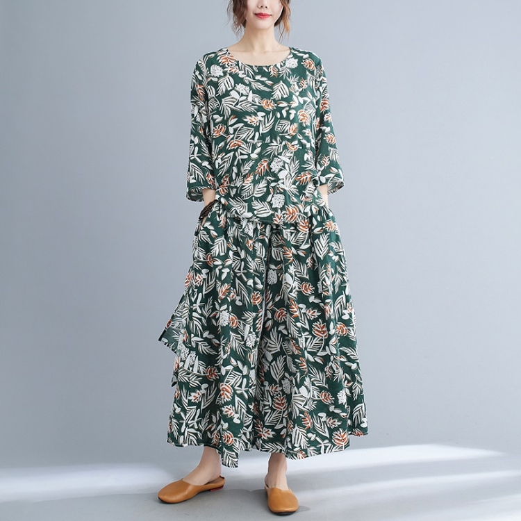 

2 in 1 Spring and Summer Printed Loose Wide-leg Pants + Irregular Top Suit for Ladies