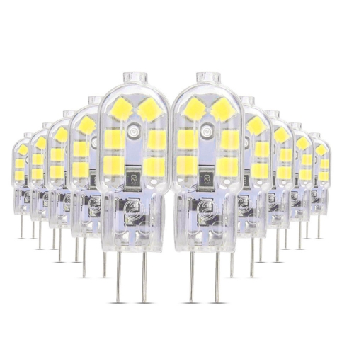 

10 PCS YWXLight AC 220-240V G4 3W 12LEDs 2835SMD LED Dimmable Double Needle Transparent Peanut Lamp(Cold White)