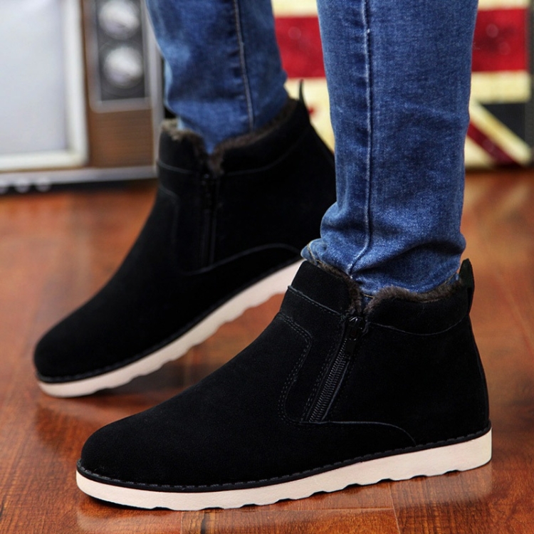 SUNSKY - Zapatos de botas de nieve de pareja de gamuza de cabeza redonda  (Color: Negro Talla: 37)