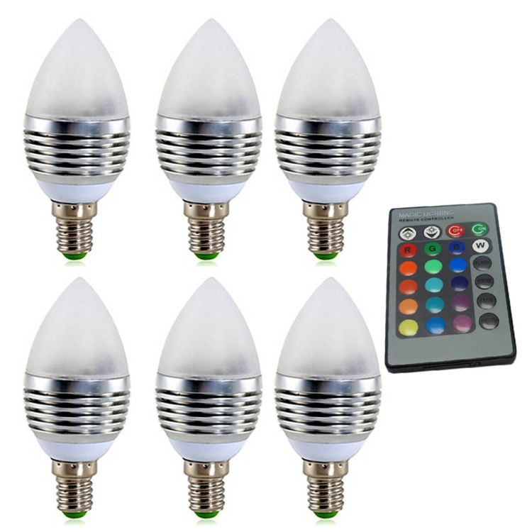 SUNSKY - ⁧6 قطع 3 واط LED ضوء شمعة RGB ضوء سبوت لايت أضواء ملونة مصباح ...