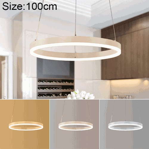 dwaas deze gaan beslissen Modern Minimalist Ring LED Chandelier Restaurant Bedroom Creative  Personality Round Aluminum Lamps, Single Circle 100cm, Stepless
