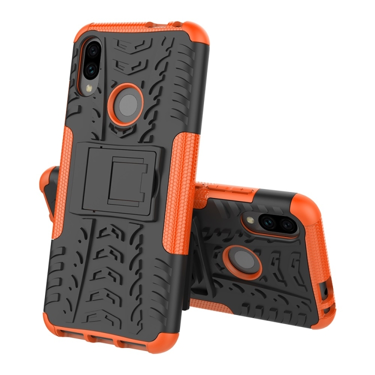 

Tire Texture TPU+PC Shockproof Phone Case for Xiaomi Redmi Note 7, with Holder