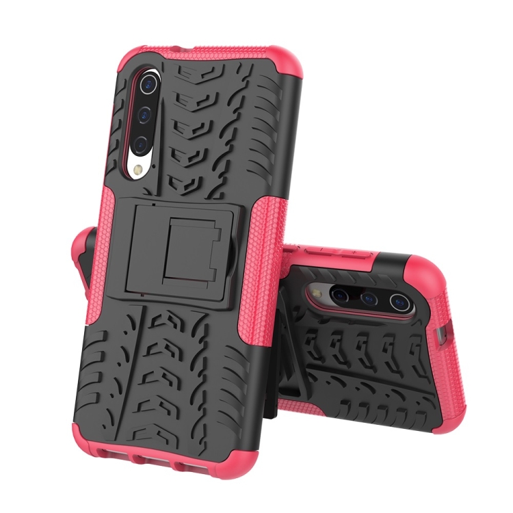 

Tire Texture TPU+PC Shockproof Phone Case for Xiaomi Mi 9 SE, with Holder