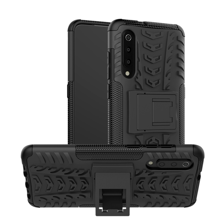 

Tire Texture TPU+PC Shockproof Phone Case for Xiaomi Mi 9, with Holder
