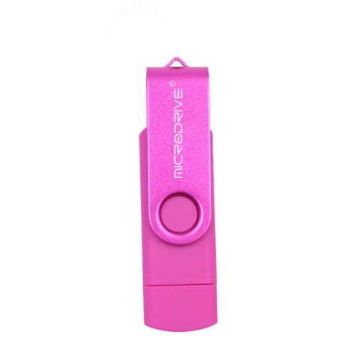 

MicroDrive 4GB USB 2.0 Phone and Computer Dual-use Rotary OTG Metal U Disk (Pink)