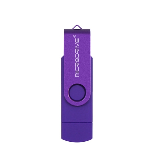 

MicroDrive 4GB USB 2.0 Phone and Computer Dual-use Rotary OTG Metal U Disk (Purple)