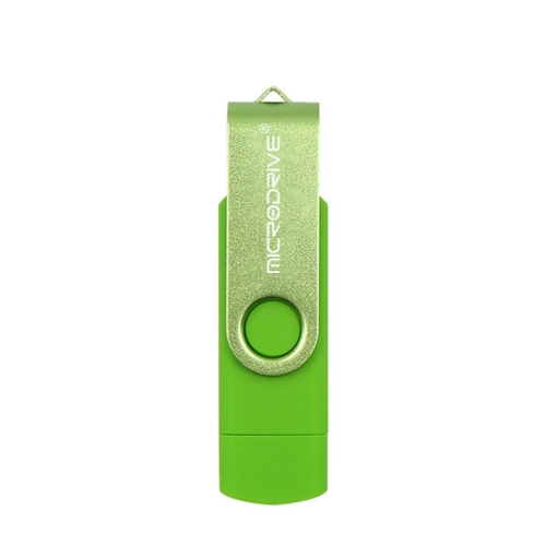

MicroDrive 8GB USB 2.0 Phone and Computer Dual-use Rotary OTG Metal U Disk (Green)