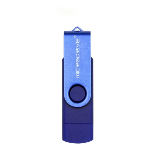 

MicroDrive 64GB USB 2.0 Phone and Computer Dual-use Rotary OTG Metal U Disk (Blue)
