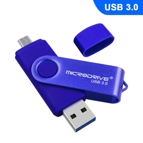 

MicroDrive 16GB USB 3.0 Android Phone & Computer Dual-use Rotary Metal U Disk (Blue)