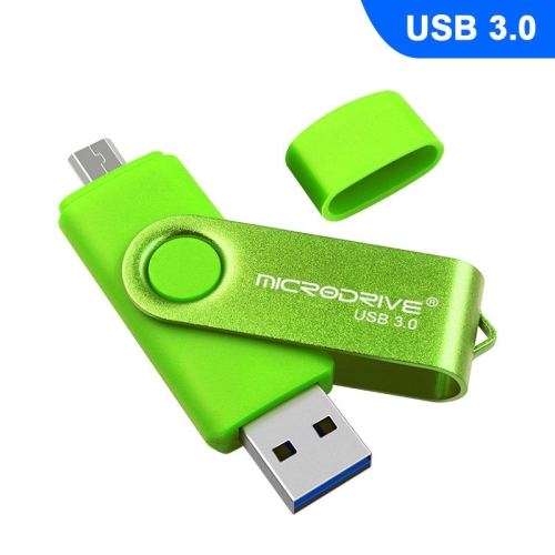 

MicroDrive 128GB USB 3.0 Android Phone & Computer Dual-use Rotary Metal U Disk (Green)