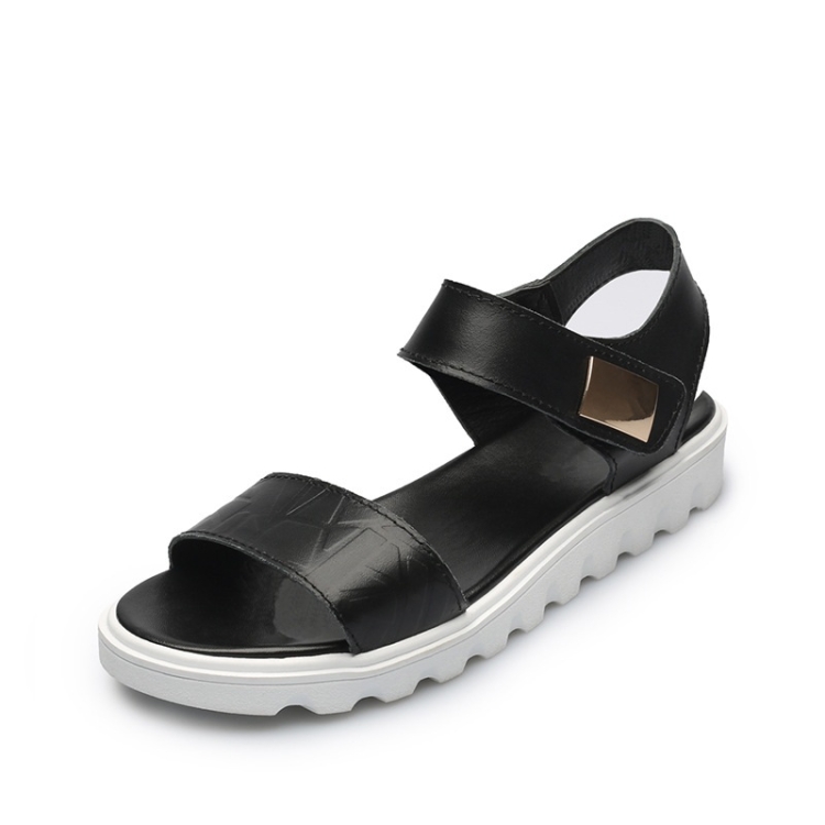 simple black sandals flat