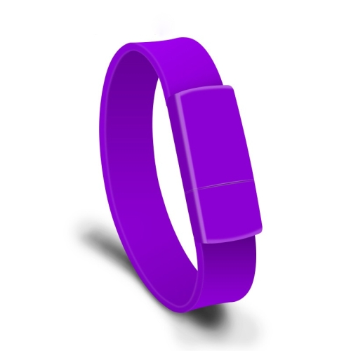 MicroDrive 128GB USB 2.0 Fashion Bracelet Wristband U Disk (Purple)