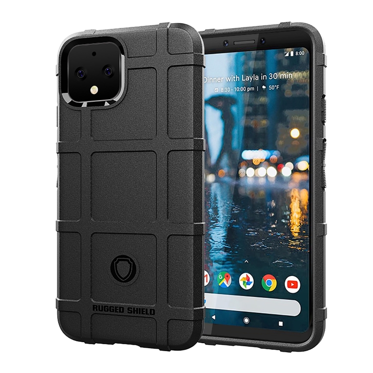 

Shockproof Protector Cover Full Coverage Silicone Case for Google Pixel 4 (Black)