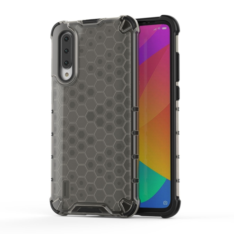 

For Xiaomi Mi CC9e / A3 Shockproof Honeycomb PC + TPU Case (Black)