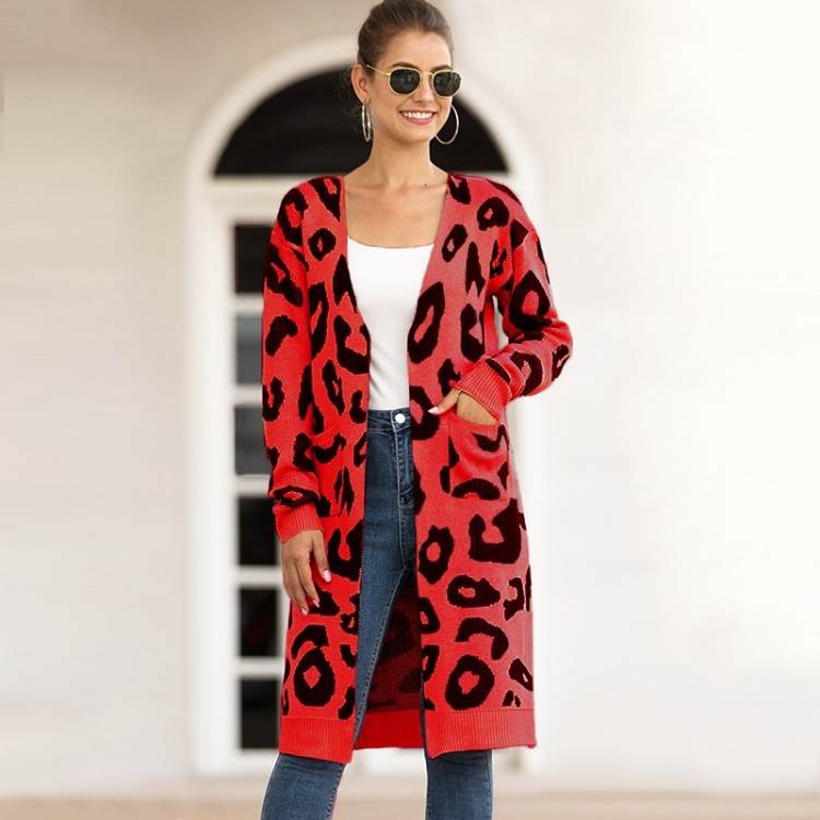 red leopard cardigan