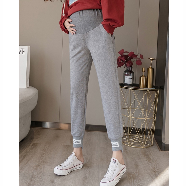 Moda Casual Pantalones deportivos Pantalones de mujer embarazada Otoño Moda  mamá Ropa de otoño (Color: Gris claro Talla: L)