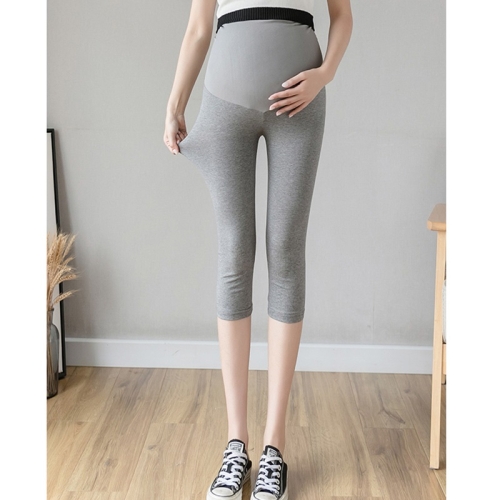 

Summer thin maternity yoga sweatpants bottoming nine-point pants for outer wear (Color:Dark Gray Size:L)